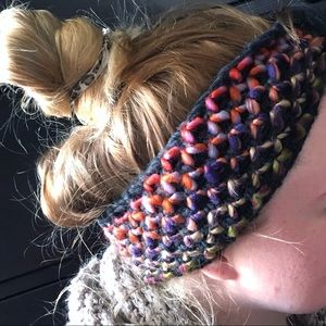 MM BOUTIQUE Chunky Cable Knit Headband Grey/Green OS